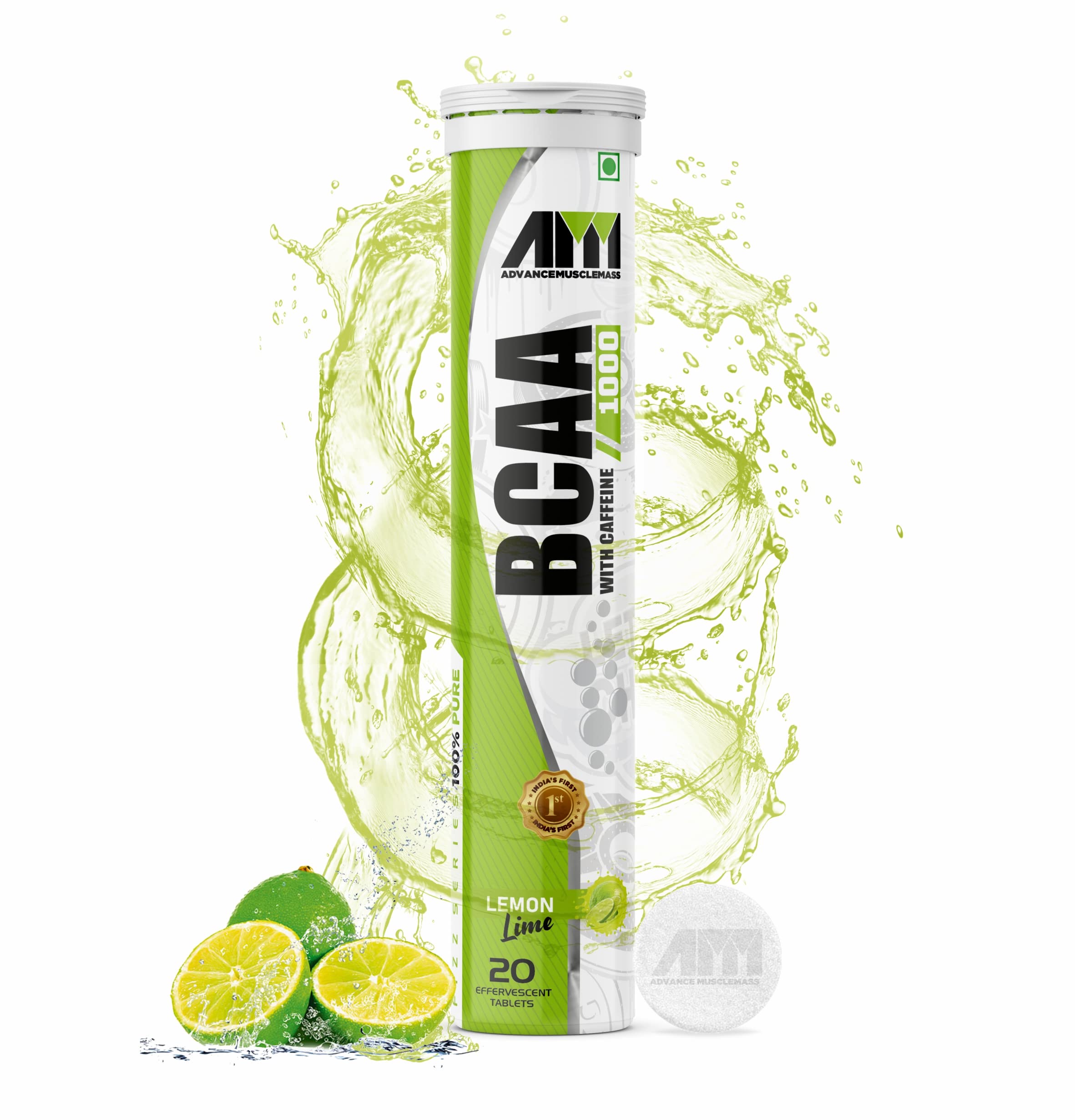 Advance MuscleMass BCAA 1000 India's 1st Effervescent Tablet with